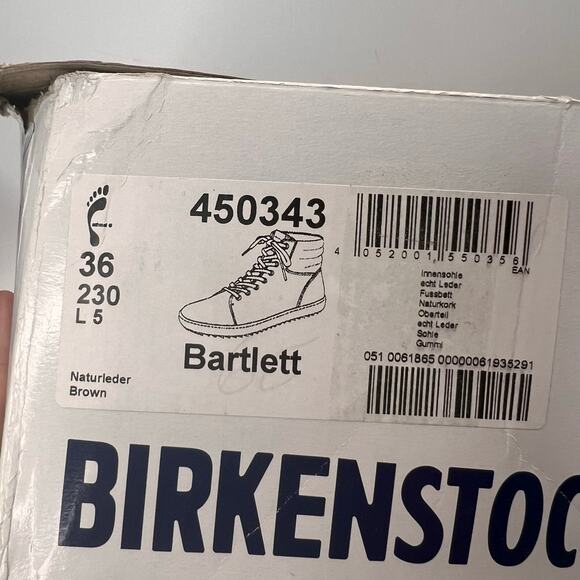 Birkenstock Bartlett Leather High Top Shoes Brown 045343 Women 5/Men 3 Tried On - Picture 10 of 10